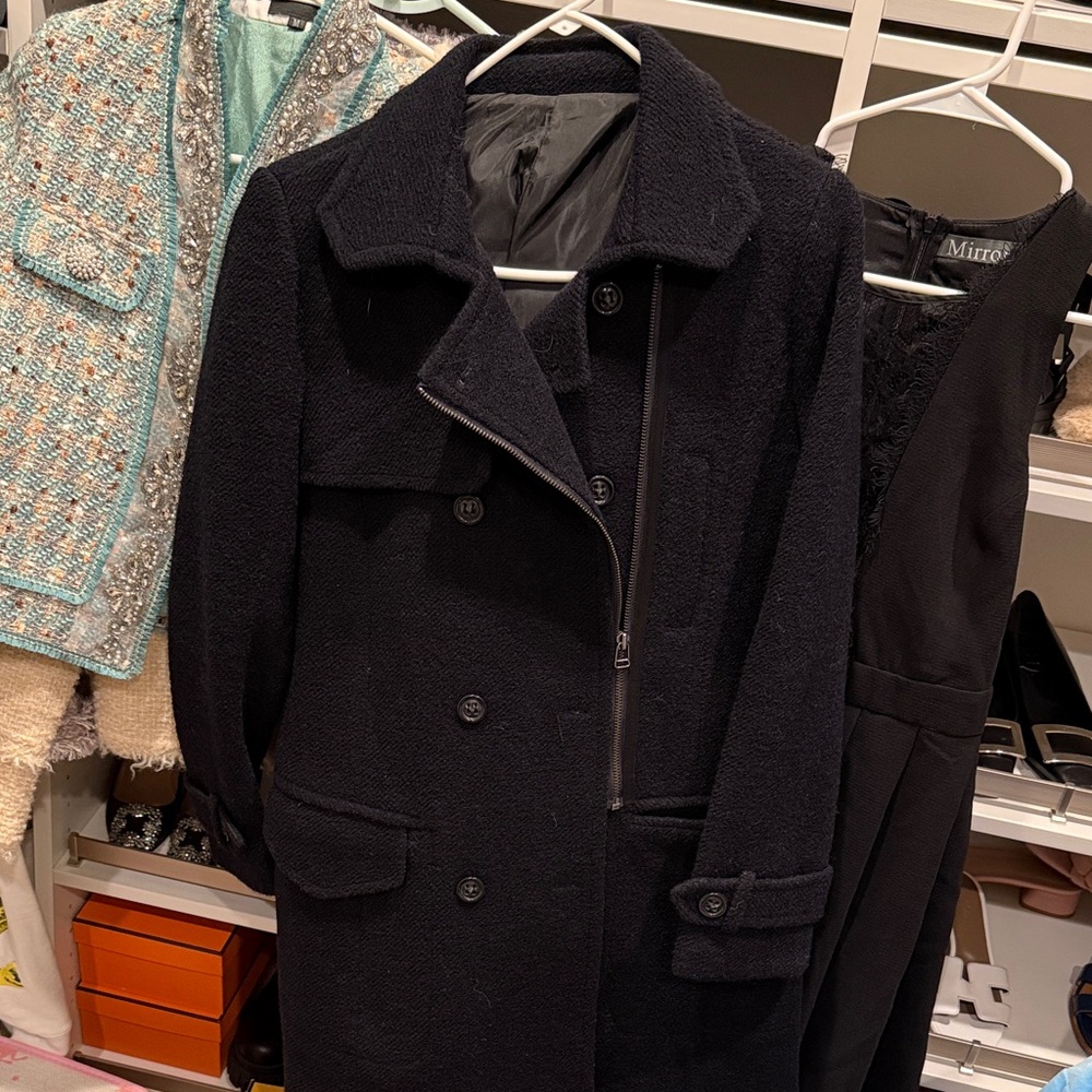 women Black Wool Coat